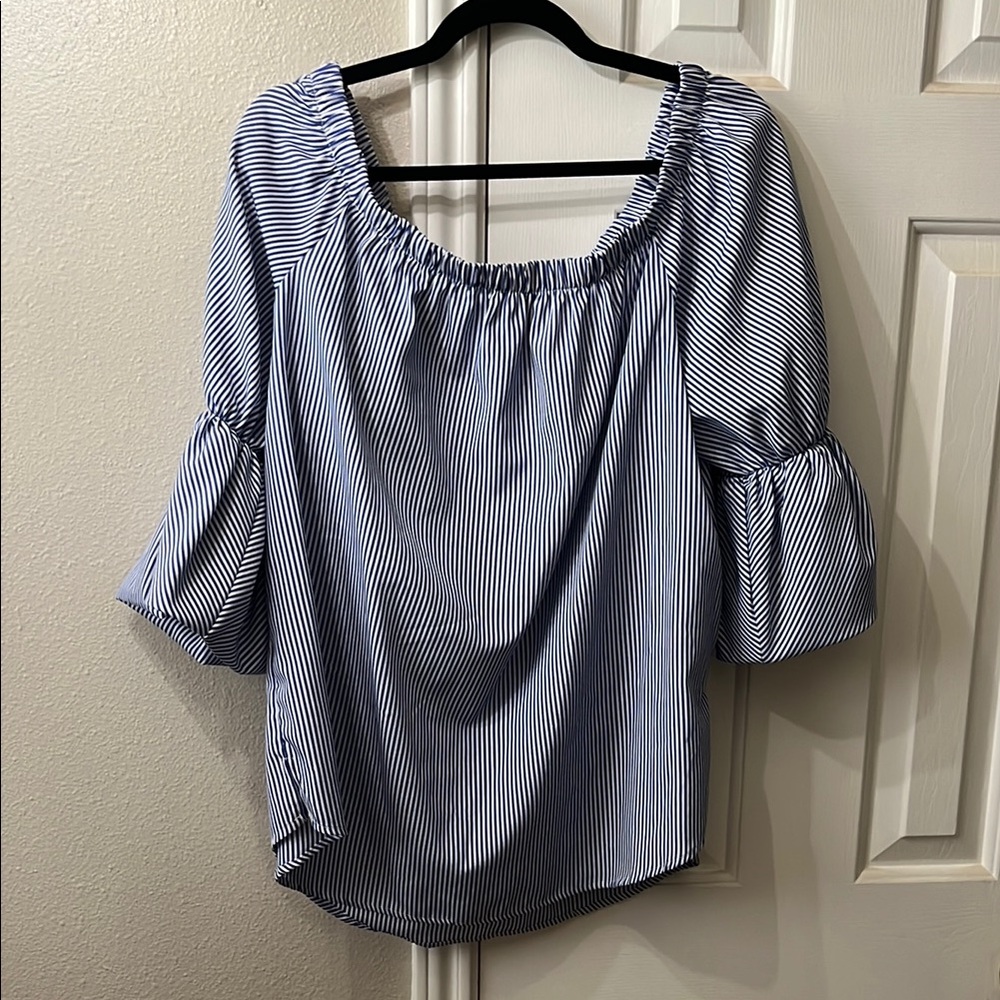 Blue Striped Women's Top
